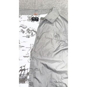 Lost Enterprises Lost At Sea Coach Jacket Grey Hawaii Map Lining Mens Large